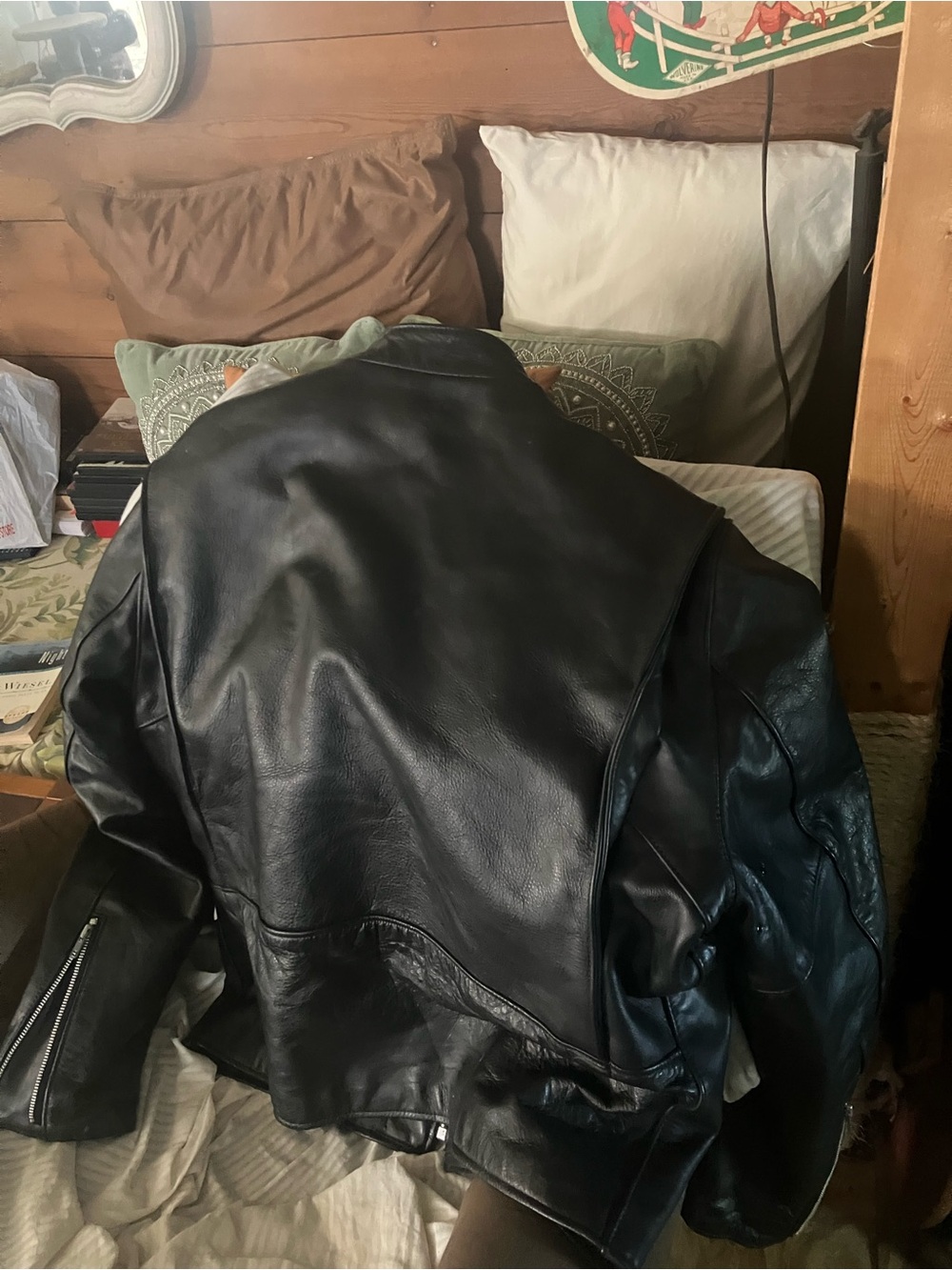 REED LEATHER RIDING JACKET,, CAFE RACER - Picture 3 of 7